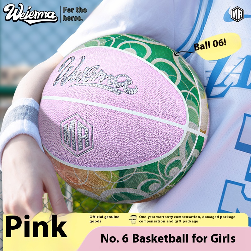 Girls' Exclusive Size 6 Basketball - Lightweight & Soft Grip for School Training & Matches