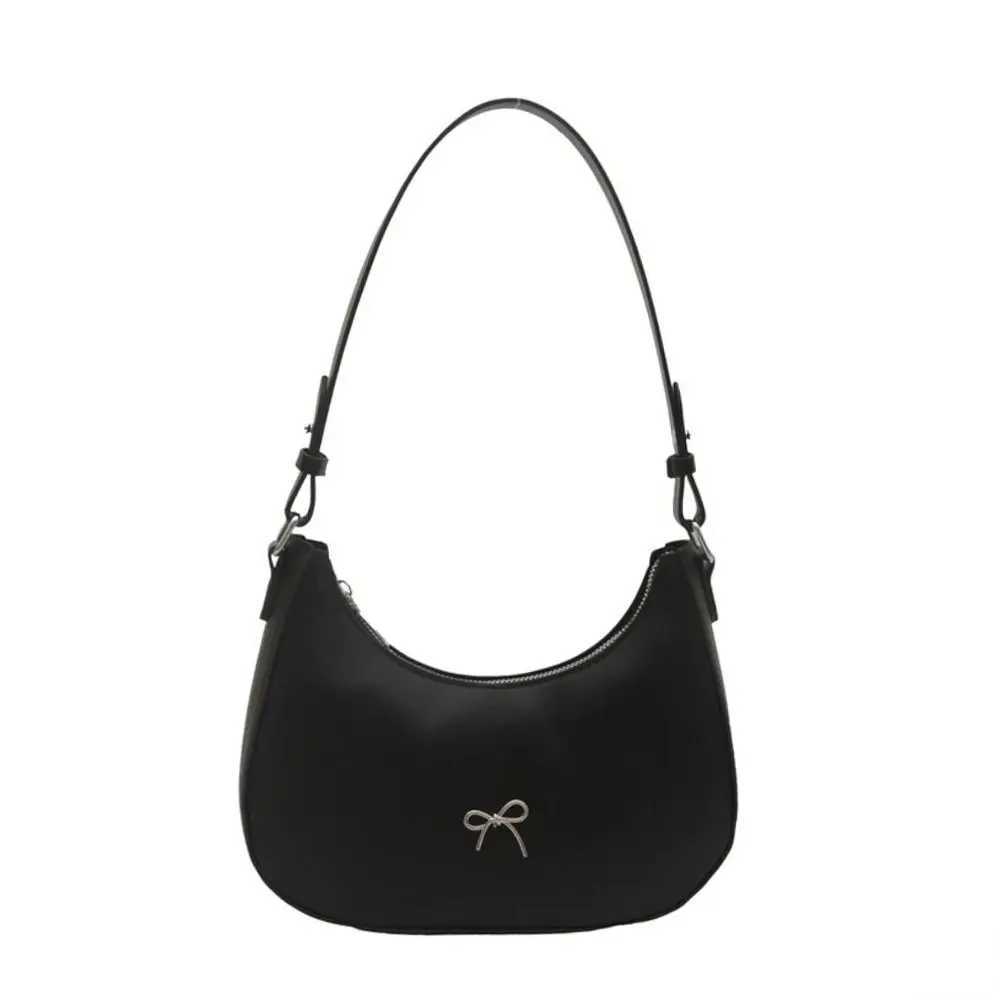 Trendy New Design Bowknot Armpit Bag Solid Color Korean Bowknot Underarm Bag Sweet PU Leather Y2K Handbag Women XJ250605