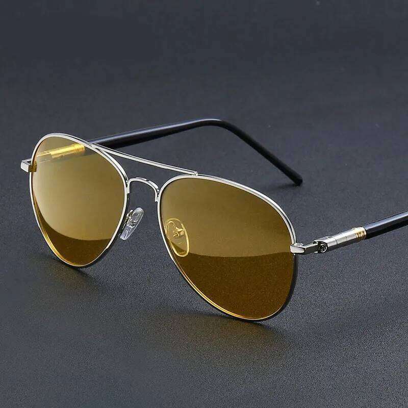 Mens Polarized Sunglasses Brand Designer Yellow Lens Night Vision Driving Glasses Goggles Reduce Glare