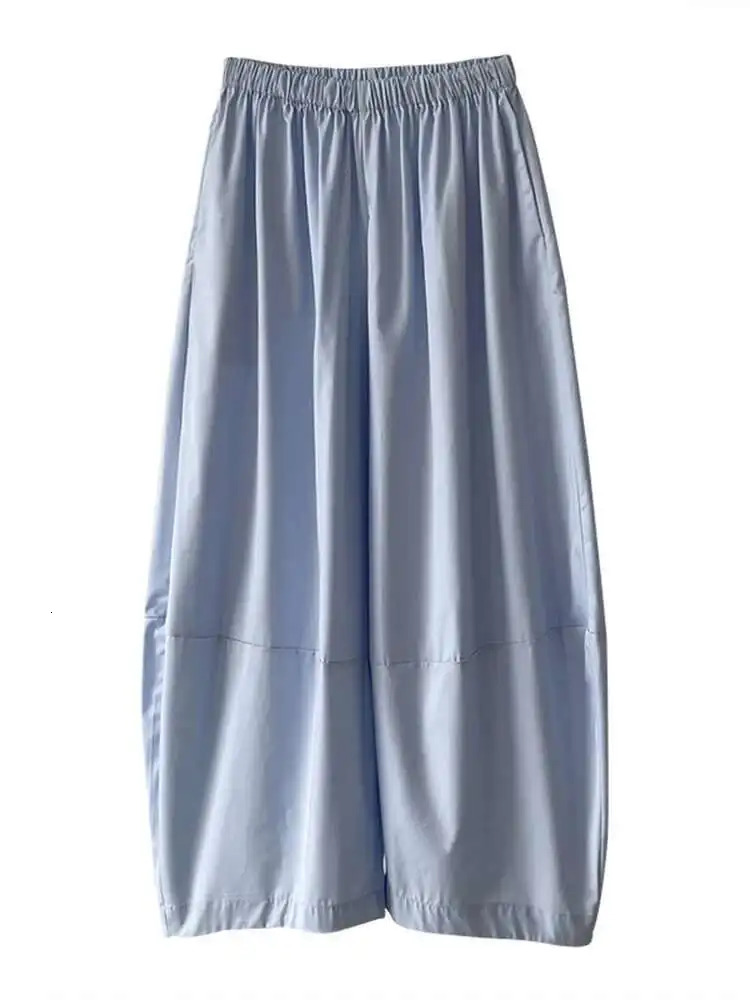 LANMREM Minimalism High Waist Bloomers Pants Women Solid Office Lady Fashion Trousers Female Clothes Summer 26D9690 250604