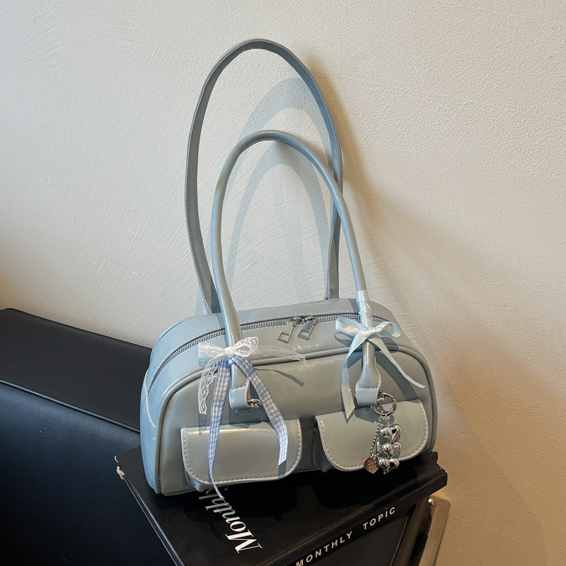 Bowling bag, Korean blog, multifunctional Boston handbag, underarm shoulder bag, designer women's shoulder bag, crossbody bag