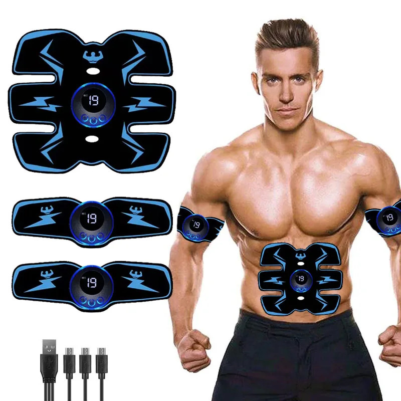 EMS Muscle Stimulator Abdominal Trainer Abs Toner Arm Belly Leg Exercise Workout Lose Weight Fat Burn Home Gym Fitness Equipment 250604