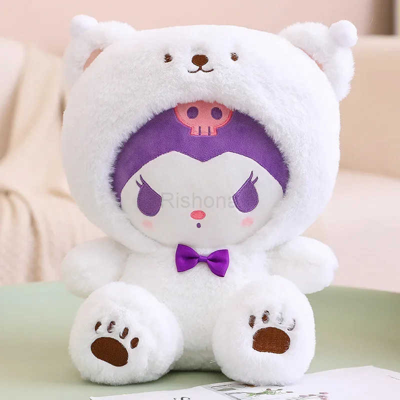 Sanrio Plushies Hello Kitty Cinnamonroll Kuromi Pochacco Stuffed Plush Doll Cos Bear Cute Toys Children Birthday Gifts X250605