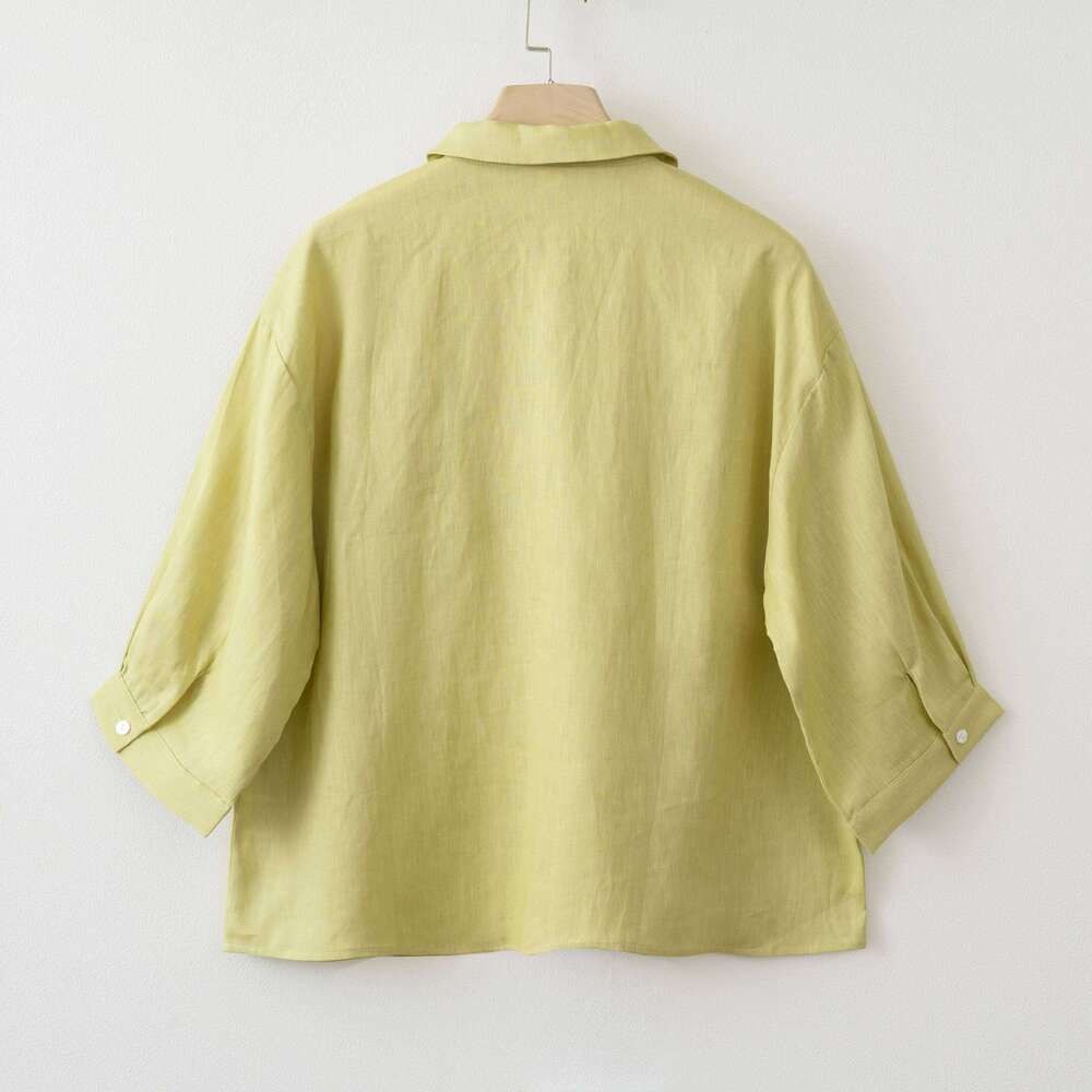 Women 2025 Summer Casual Linen Blouse Shorts Sets