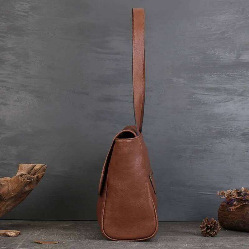 Johnature Genuine Leather Women's 2025 New Large Capacity Tote Bag Simple Commuting Soft Cowhide Shoulder Bags 2025/06/05