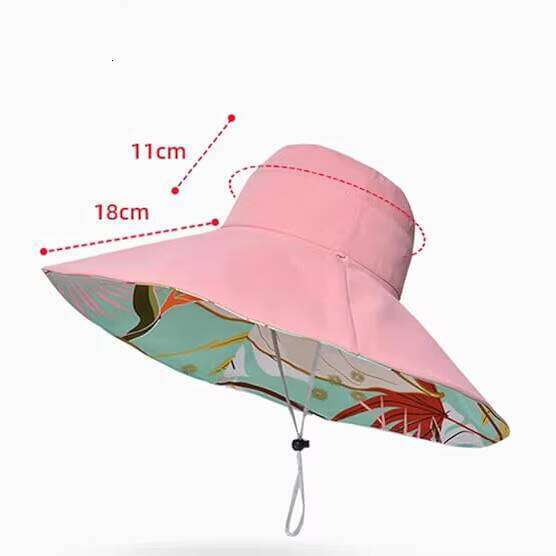 Super Wide Brim Sun Hat for Women UV Protection Summer Beach Reversible Double Side Wear Bucket Cap