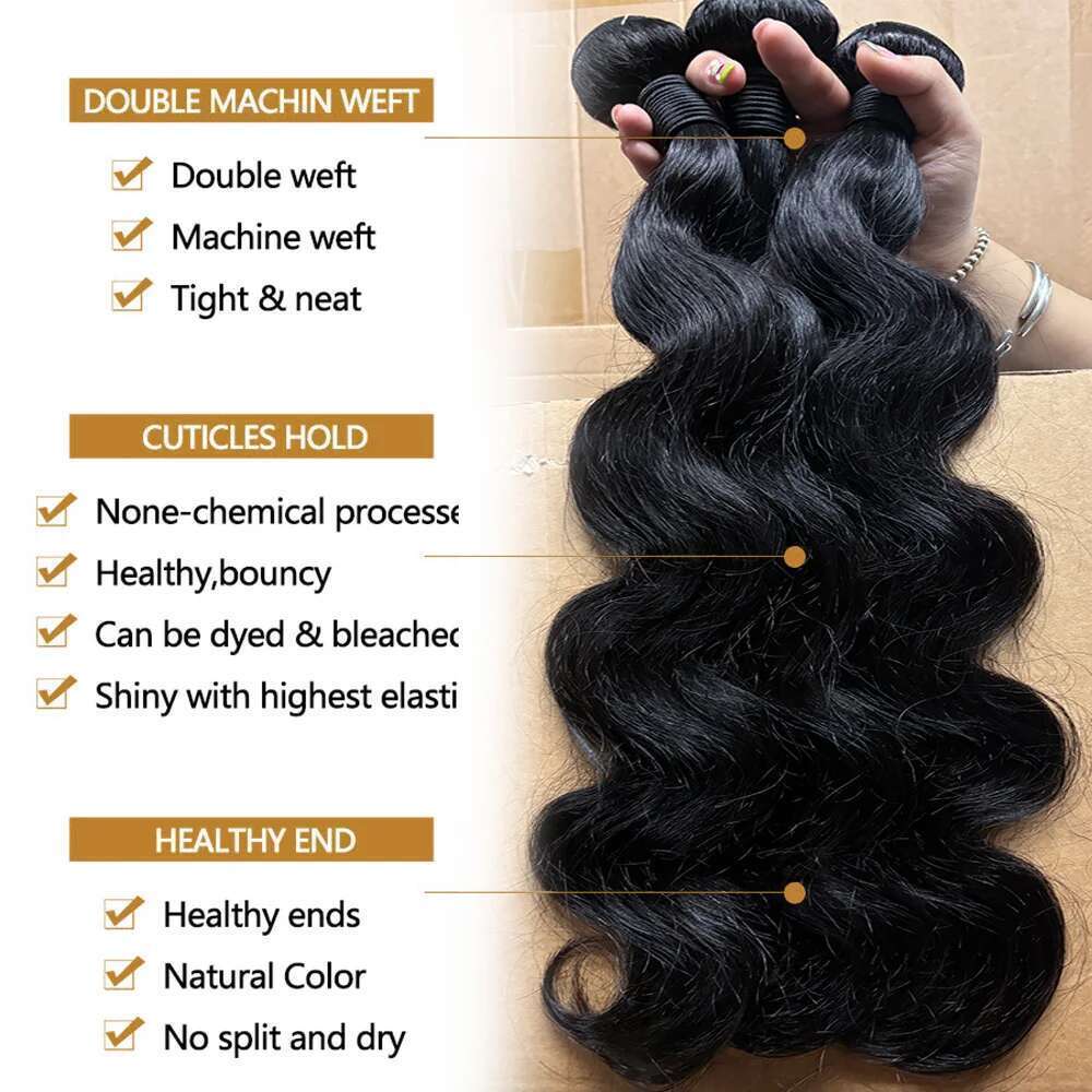24 Inch Human With 4x4 Brazilian Body Wave Raw Hair Bundles And 5x5 HD Transparent Closure