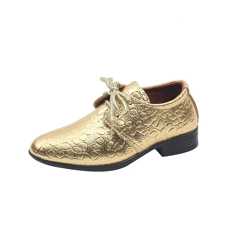 Boys Leather Shoes for Party Wedding Shows Catwalk Lace-up Classic Kids Fashion Casual Shoes Loafers Children Dress PU Low-heels 250604