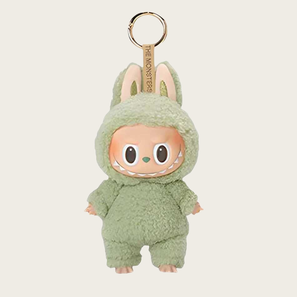 Keychains labubu popmart monster doll keychain pendant woemen bag charms cute cartoon 7colos heartbeat macaron series plush keyring children adult gif