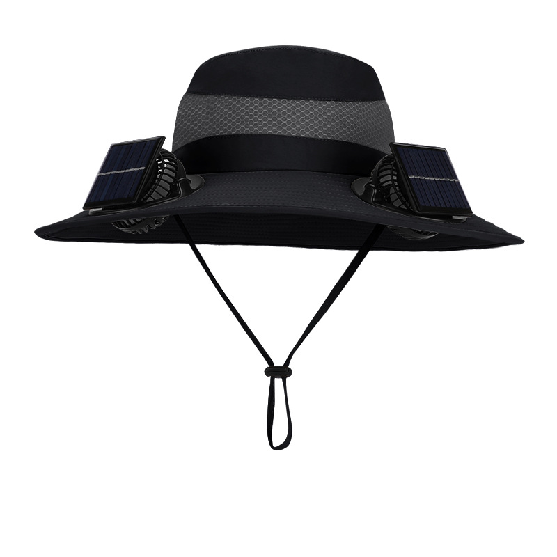 Solar Charging fan Cap hat Outdoor Portable Camping Fishing Hiking Sunscreen Fisherman Hat Solar Fan Cap with Fan Suitable Wide Brim Hats Bucket Hats 