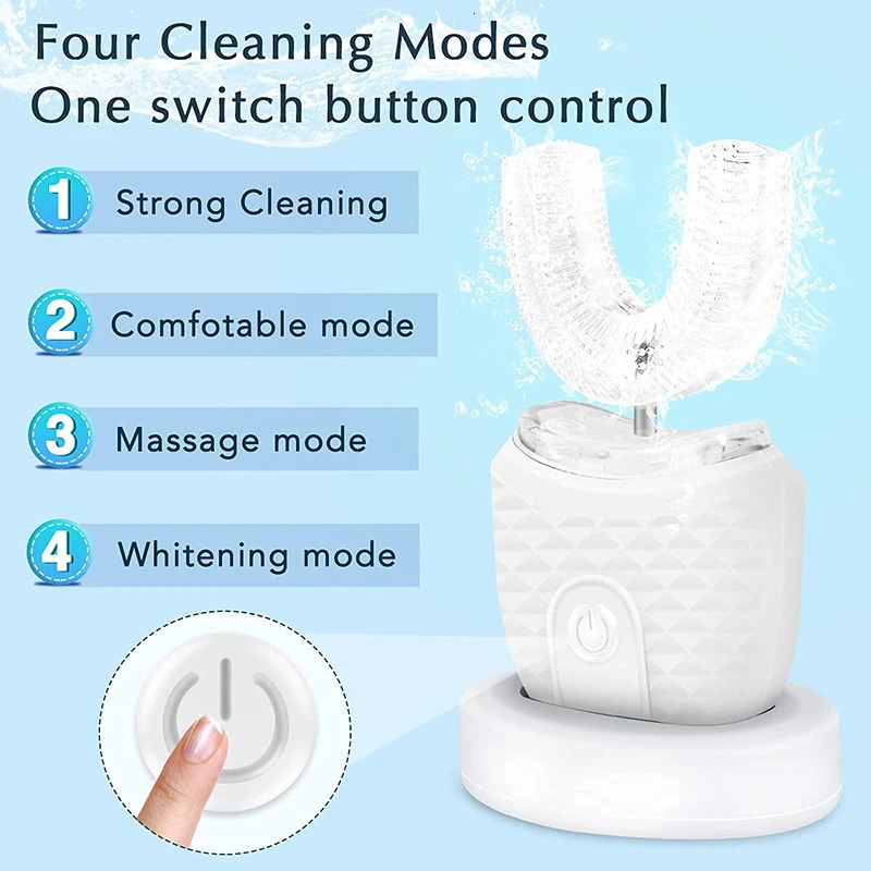 Smart Rechargeable U-shaped Silicone Electric Toothbrush 360 Home Travel Electric Toothbrush 250604