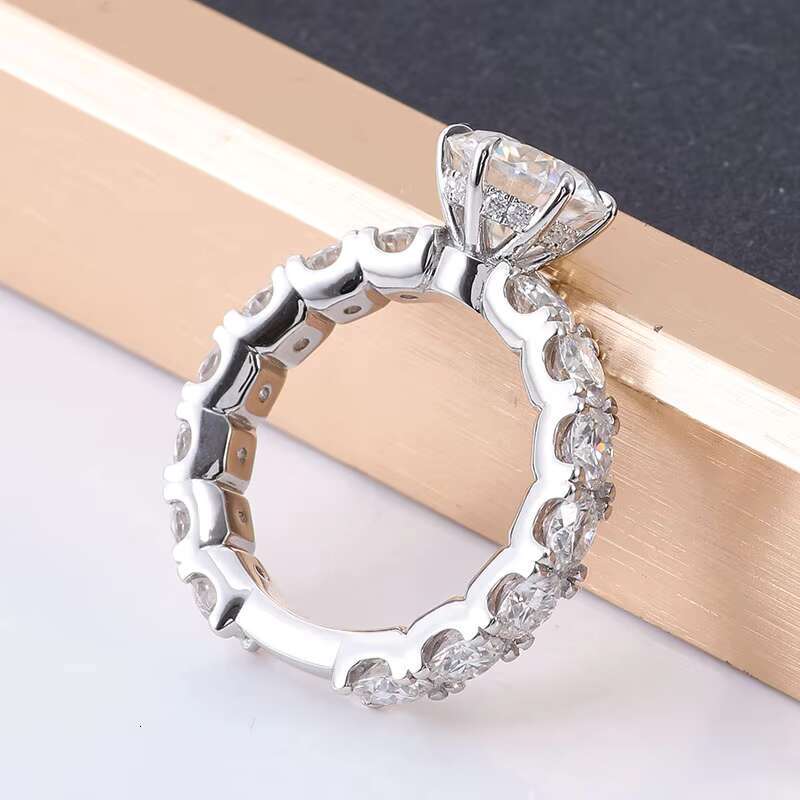 Luxury Jewelry Women Rings Platinum PT950 Ring VVS 3.5ct Lab Moissanite Diamond Ring DEF Round Cut Engagement Wedding