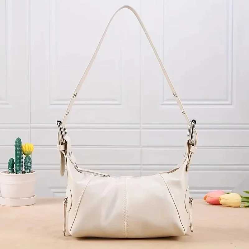 Underarm Bag Cool Pull Girl Niche Design Shoulder Bag Leather Zipper Handbag XJ250605