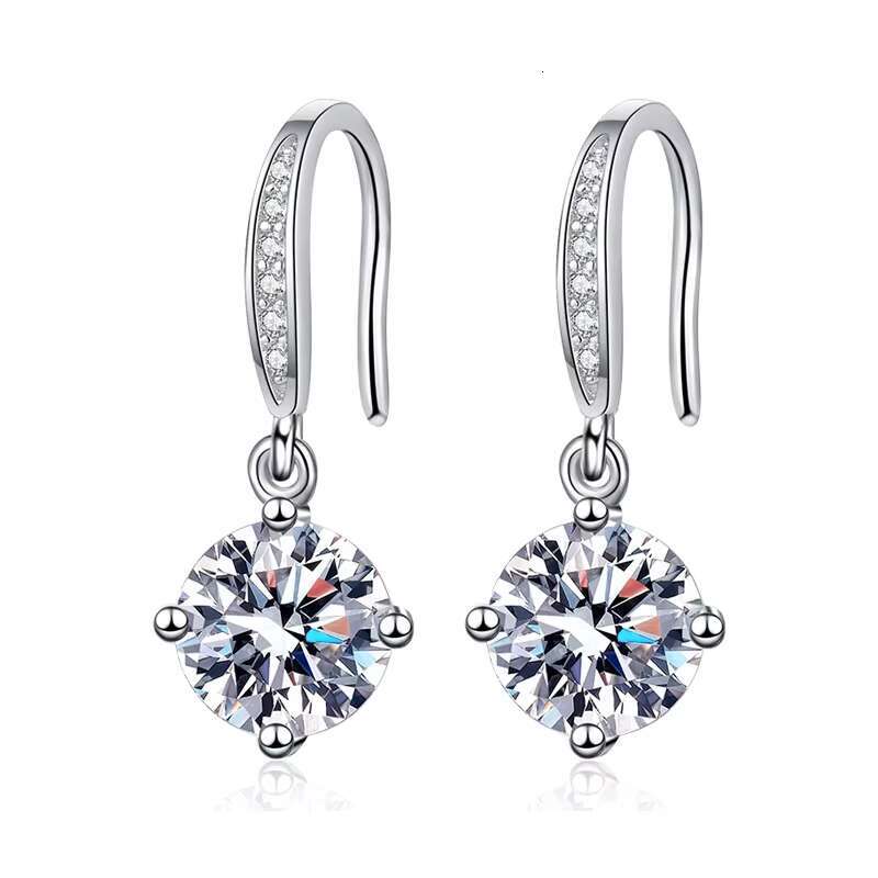 S925 Silver Mosang Stone Earrings Women Jewelry and Accessories Hypoallergenic Diamond Small Female Polynesian