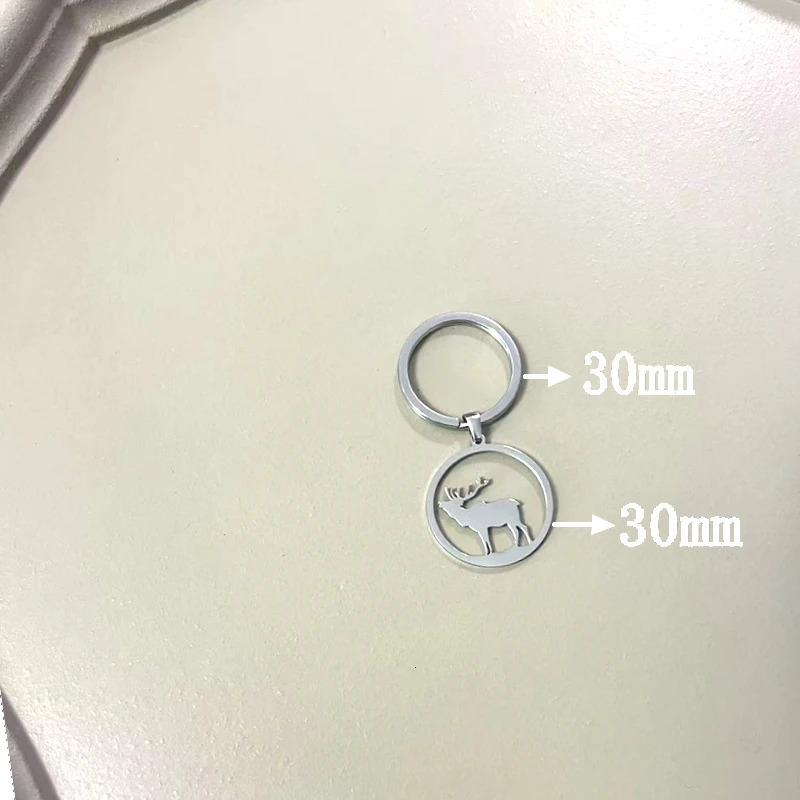 10pcs Stainless Steel Christmas Keychain Blank For Engraving Metal Charm Keychain Key Ring Mirror Polished Wholesale 250605