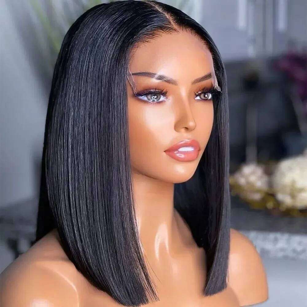 Bob Straight Transparent 13x4 Front 13x6 Frontal Wig 100% Human Hair HD Lace Wigs For Women