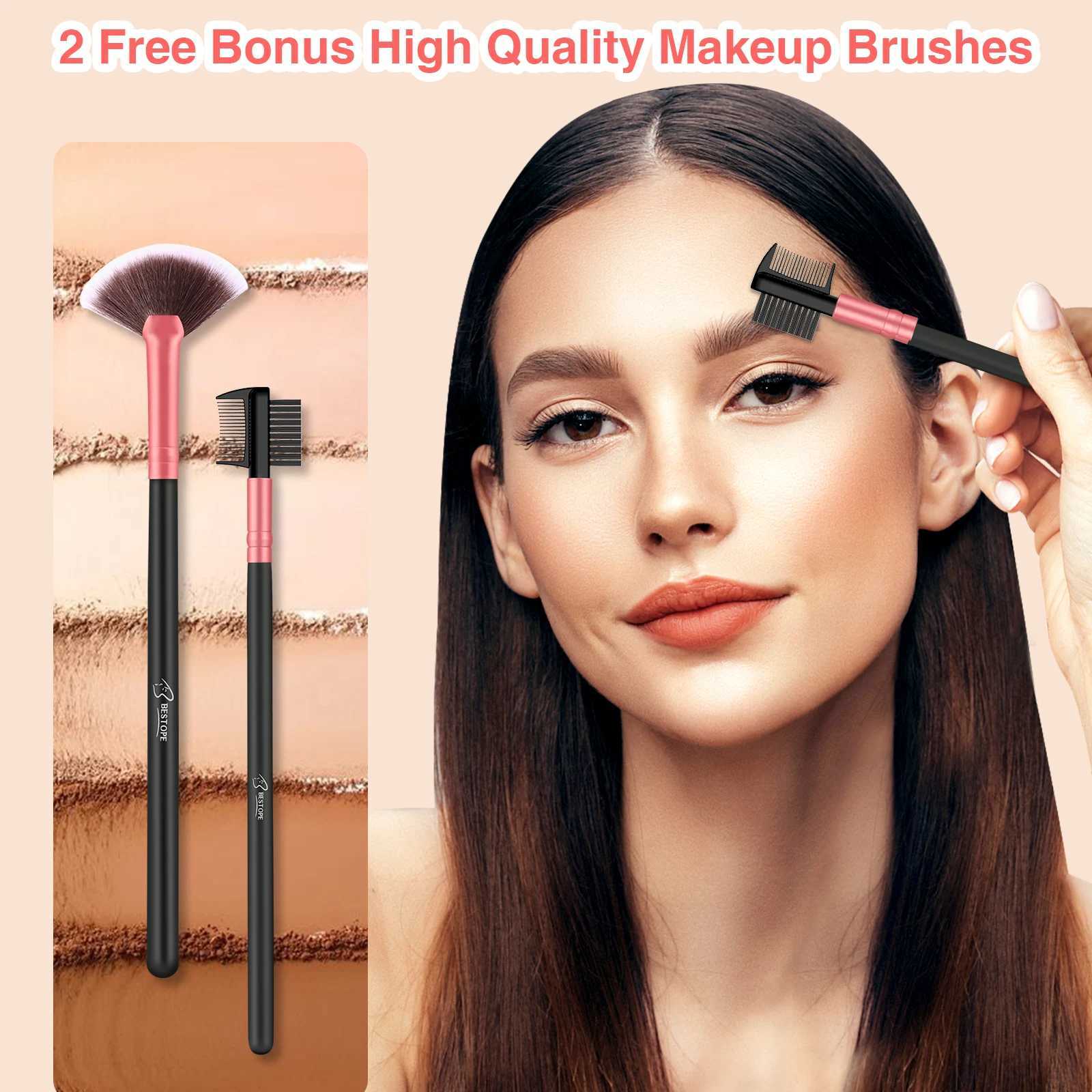 BESTOPE PRO Makeup Brushes Makeup Brush Set - 16 Pcs Premium Synthetic Foundation Concealers Eye Shadows Makeup Brushes setEye W250605