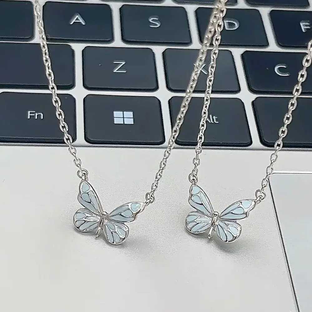 Glow in the Dark Conch Pendant Necklace Mermaid Spiral Fashion Jewelry Night Necklace Alloy Butterfly Necklace Women Jewelry XJ250604
