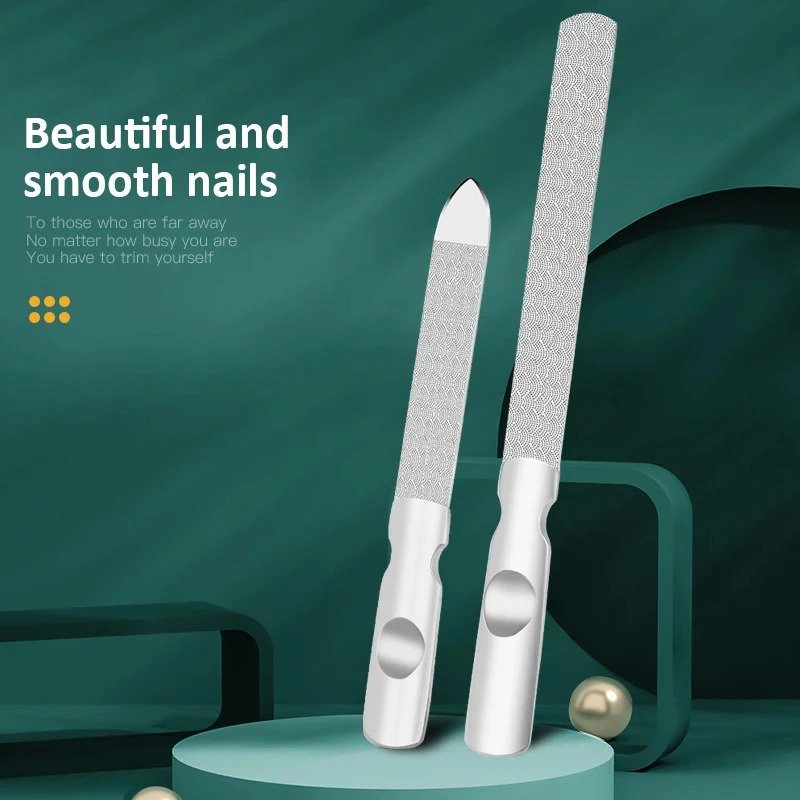 1Pcs Stainless Steel Nail Files High-Quality Double SidedManicure Pedicure Grooming For Professional Finger Toe Nail Care Tools 250605