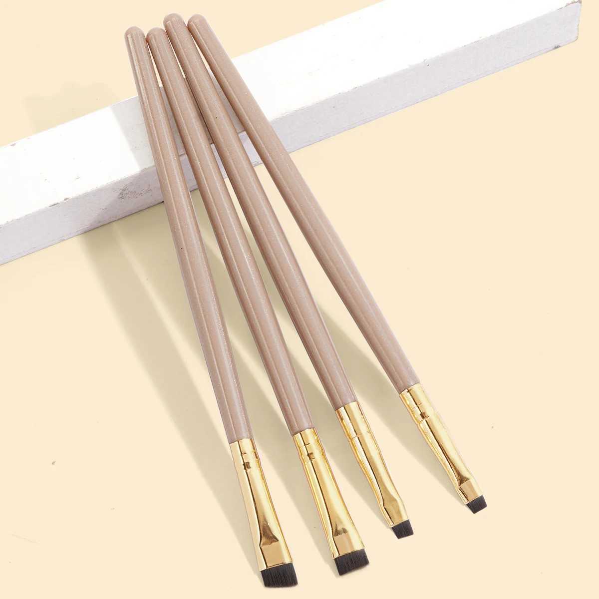MAANGE 4 Pieces Eyebrow Contour Makeup Brush Eyeliner Brush Portable Small Angle Eyebrow Brush For Female Makeup Beauty Tool W250605