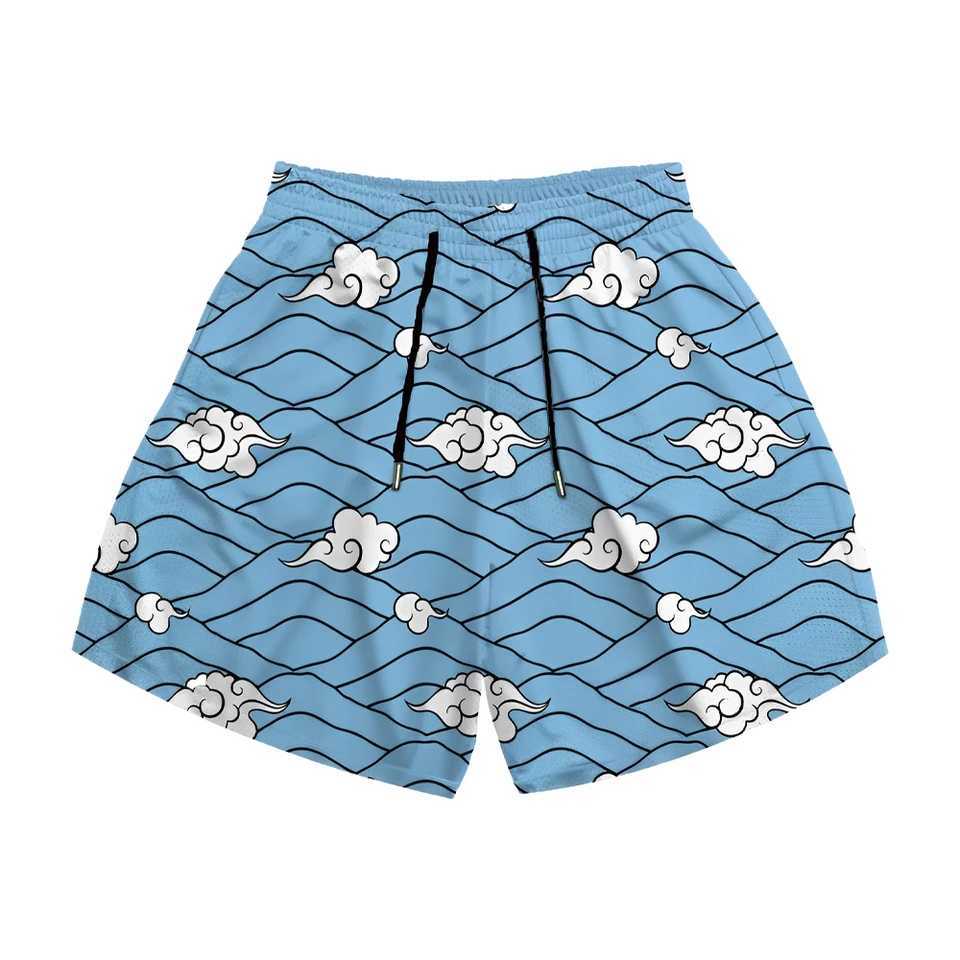 Mens Anime 3D Printed Beach Shorts Elastic Waist Anime Shorts Harman Printed Street Casual Loose Shorts XJ250605
