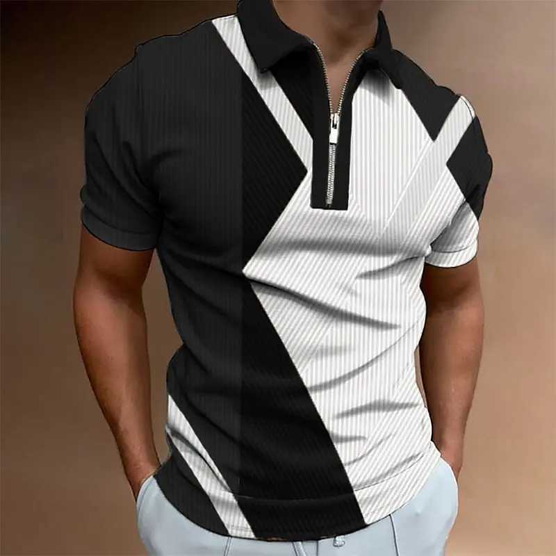 Mens Zipper Polo Shirts 3d Printed Man Lapel Shirts Everyday Male Casual Short Sleeve Tees Top Oversized Button Clothing 5xlXJ250605