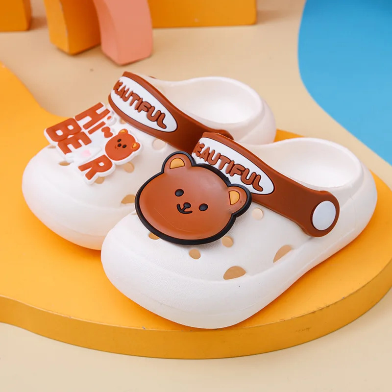 Cartoon Home Slippers Kids Fashion Cute Soft Sole Non-slip Sandals Summer Shoes Baby Unisex PVC Round Head Slippers 250604