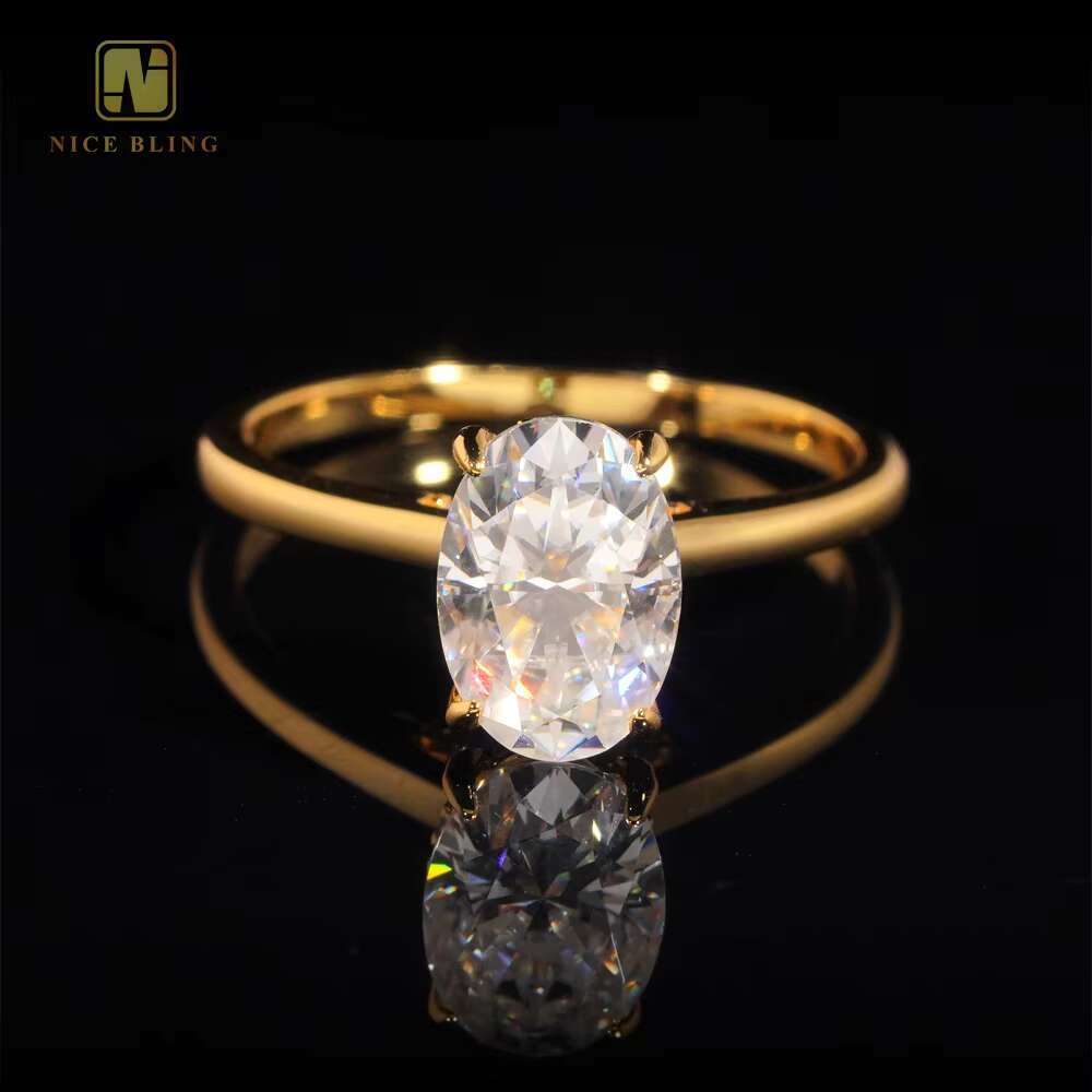 Fashion Luxury Moissanite Jewelry Women Moissanite Wedding Ring Oval Cut 925 Silver Moissanite Engagement Ring