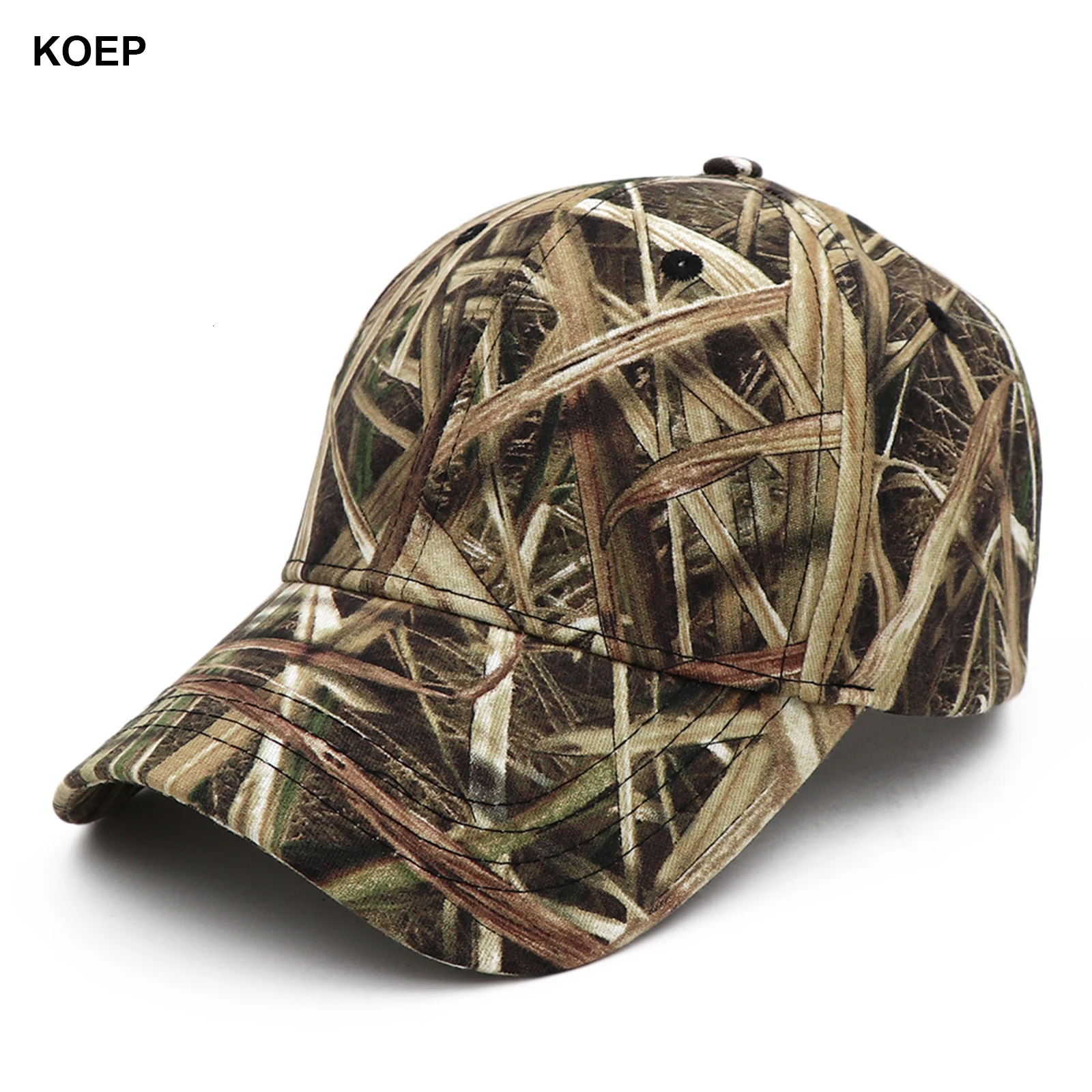 KOEP Outdoor Fishing Caps Jungle Reed Camouflage Baseball Cap Hunting Hat Cotton Dad Hats Bulrush Leaves KBMO8 250603