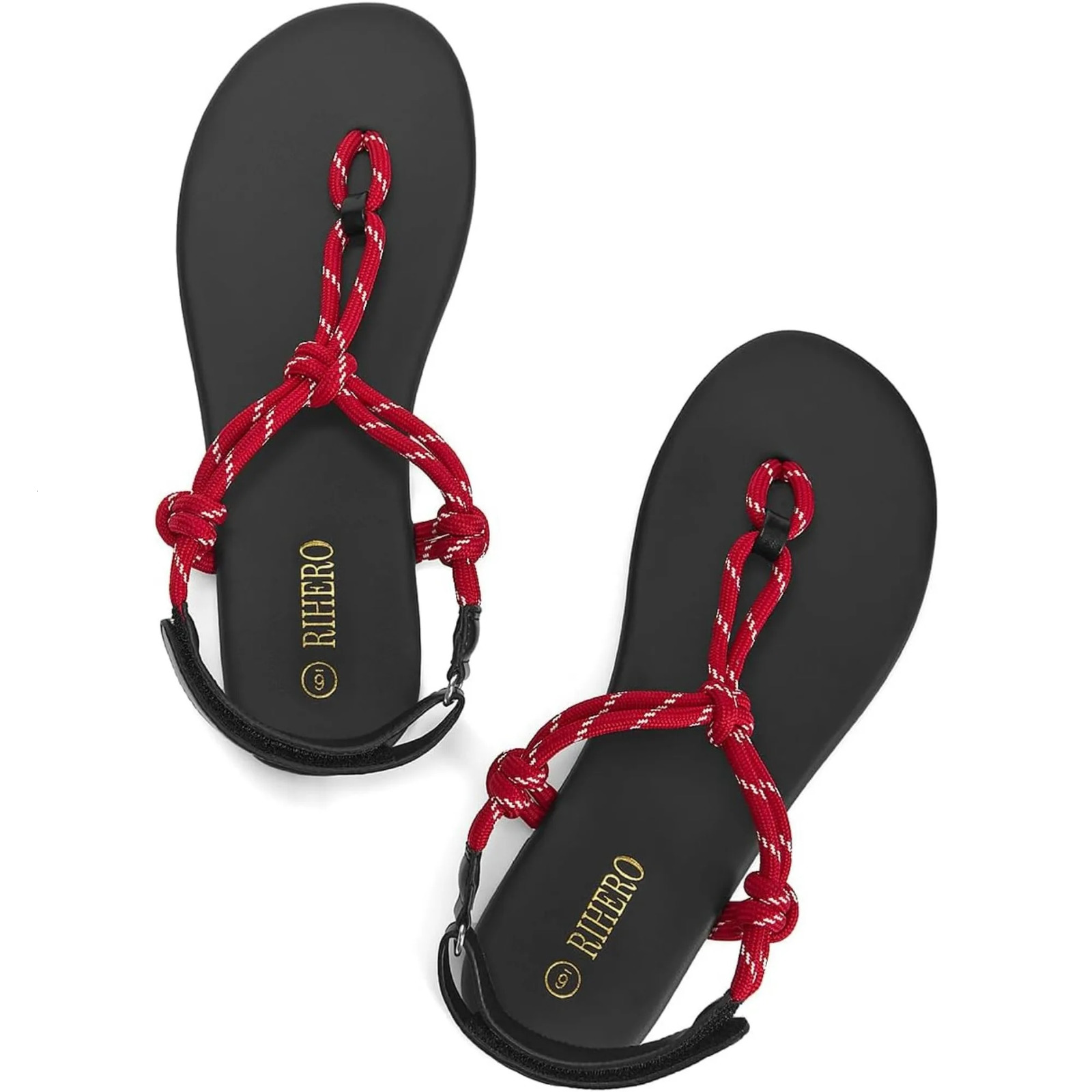 Rope Thong Sandals for Women Beach Flip Flops Comfortable Ankle Strap SlipOn Flat 250605