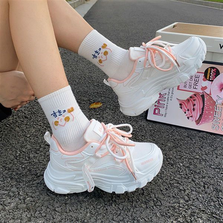 Milk Blue Breathable Dad Sneakers For Women Casual Shoes Summer New Versatile Thick Soled Sports Ins Style Student Casual Shoes Ddmysaturn