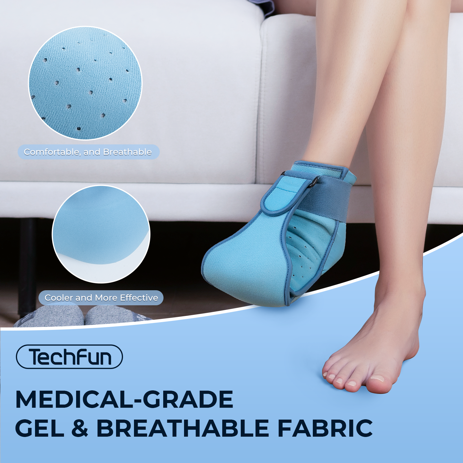 Plantar Fasciitis Night Splint, Foot Ice Pack Wrap for Relief,Plantar Fasciitis Brace for Men Women,Ankle for Achilles Tendonitis Heel Spur Foot Pain