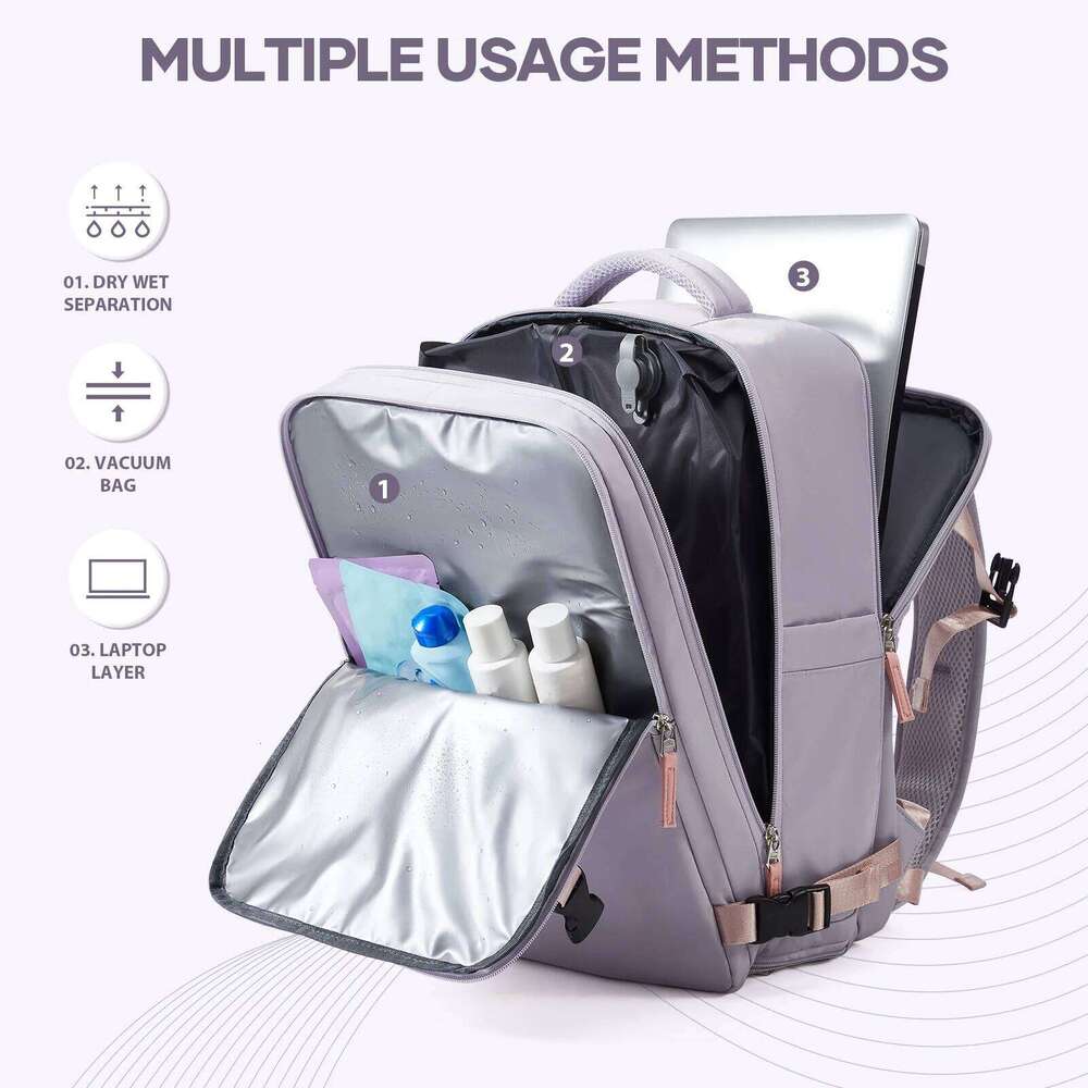 Vacuum Large Travel For Women, 40L Airback Compression Airplane Carry On Backpack Business Laptop Bag