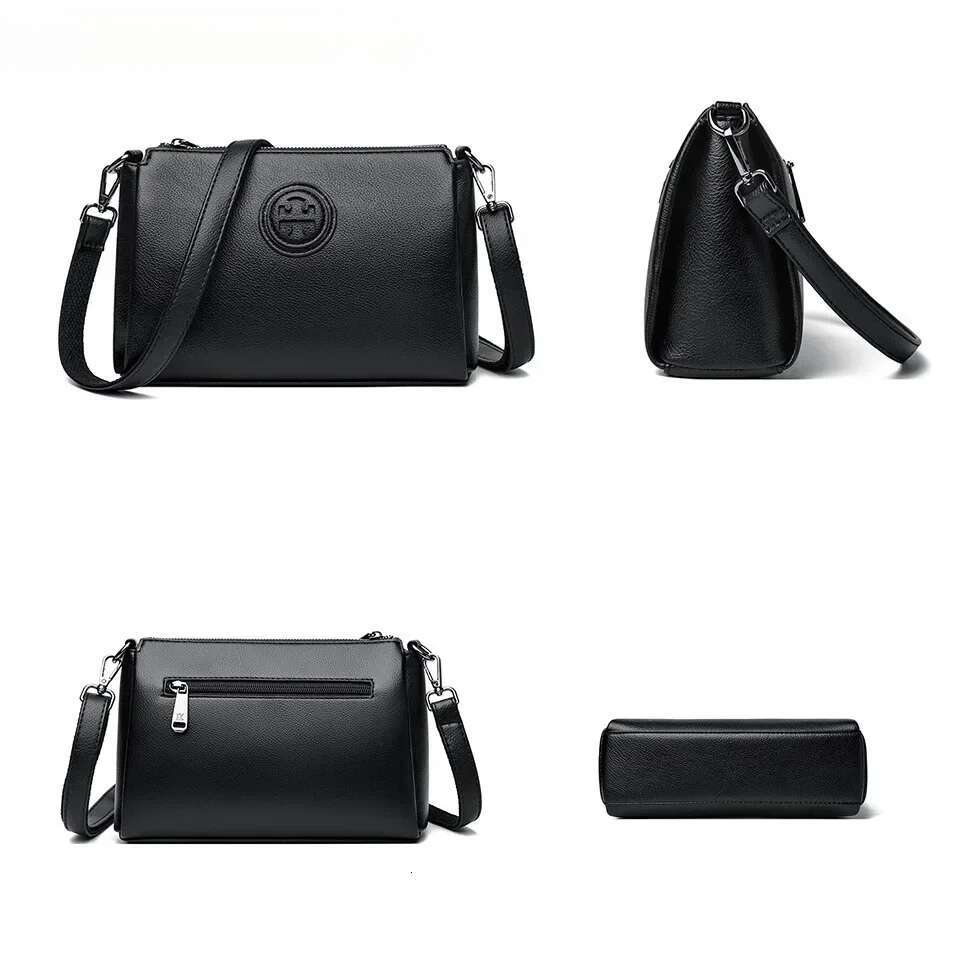 PU Leather Crossbody for Women High Quality Brand Design Zipper Solid Color Pattern Casual Daily Use Shoulder Bag