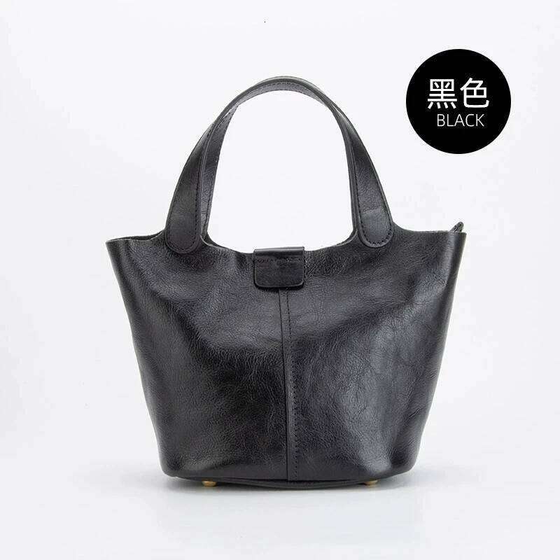 2025 New Women's Leather Fashion Single Shoulder Classic Shopping Handheld Bucket Bag For Women