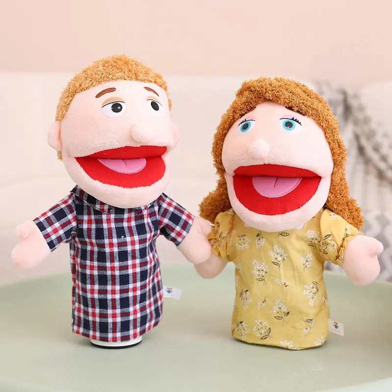 Free shipping Sweet Family Soft Stuffed Toy Dad m Brother Sister Cosplay Plush Doll Educational Toys Kawaii Hand Finger Puppet