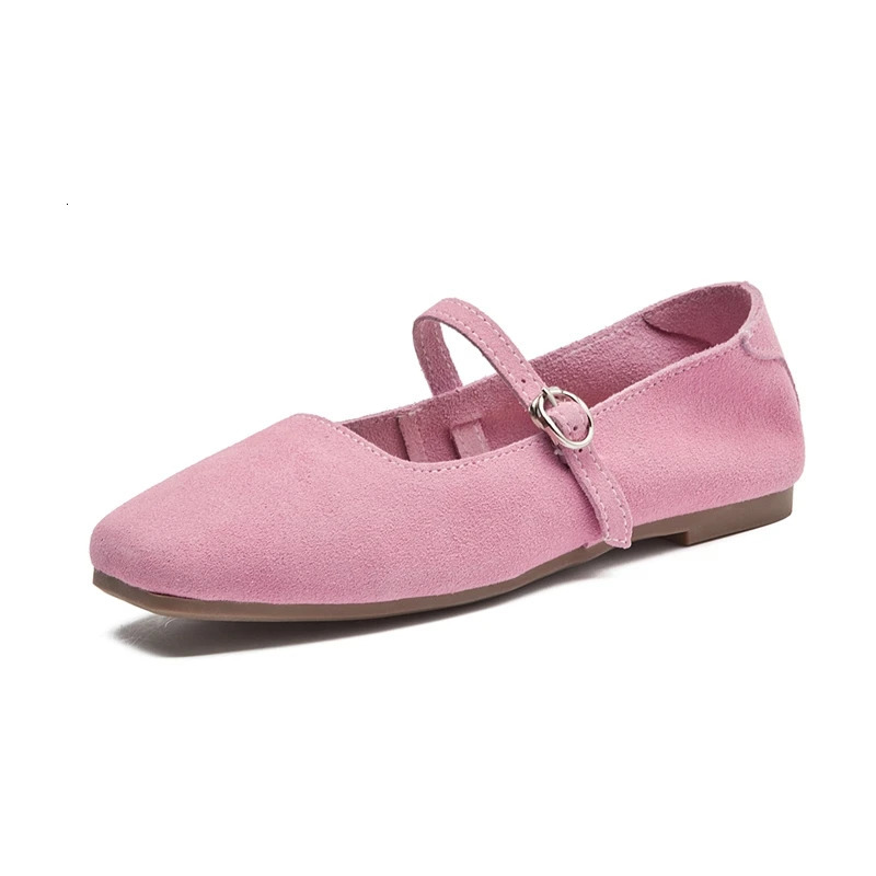 AIYUQI Mary Jane Womens Shoes 2025 Suede Leather Non-slip Women Ballet Flat Shoes Square Toe Comfortable Female Shoes 250603
