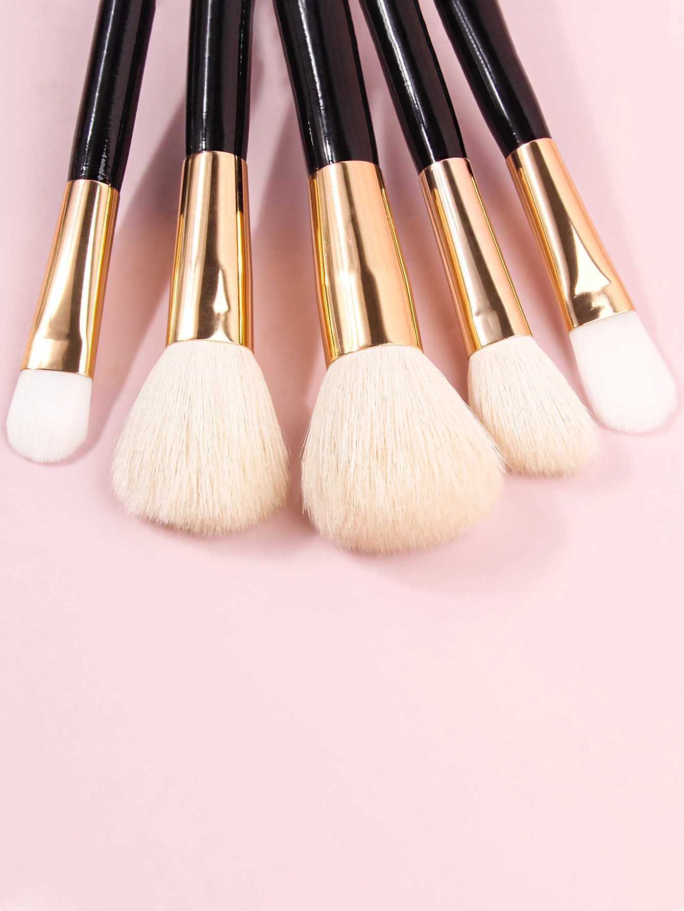 12 Pcs Goat Hair Black Color Makeup Brushes Set Cosmetic Powder Eye Shadow B Blending Beauty Make Up Maquiagem W250605