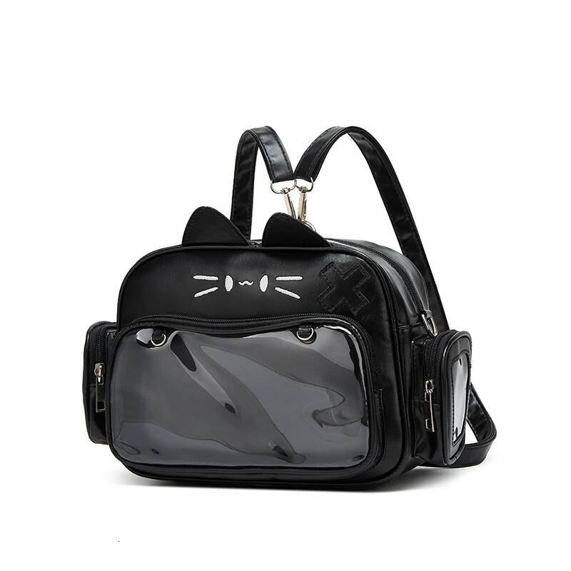 Fashion College Style Female Small Ita Cat Backpacks for Women Leather Casual Lolita Jk Haruku Shoulder Bag