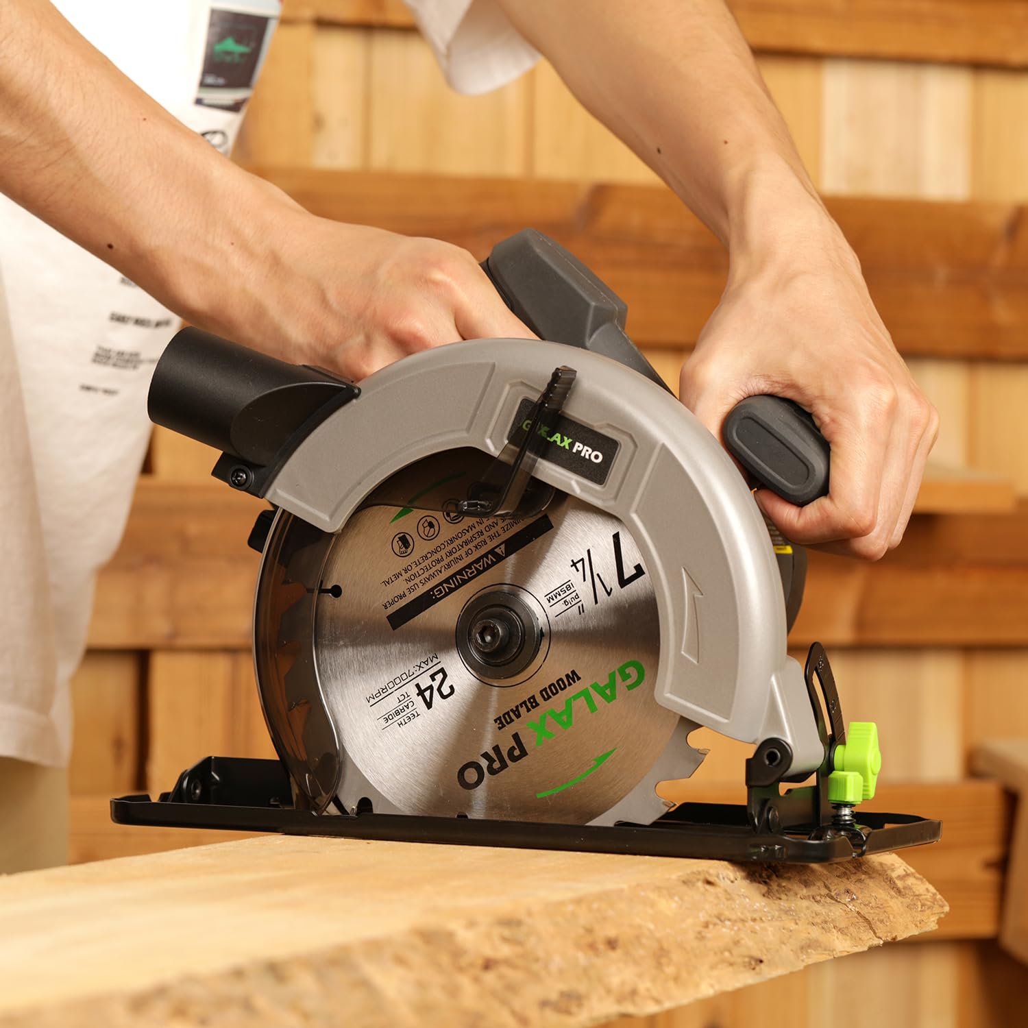 GALAX PRO 1400W Circular Saws, Max 6000 RPM Pure Copper Motor Electric Saws, Adjustable Cutting Depth and Angle: 62mm(90 °)-48mm(45 °) Dust Collection