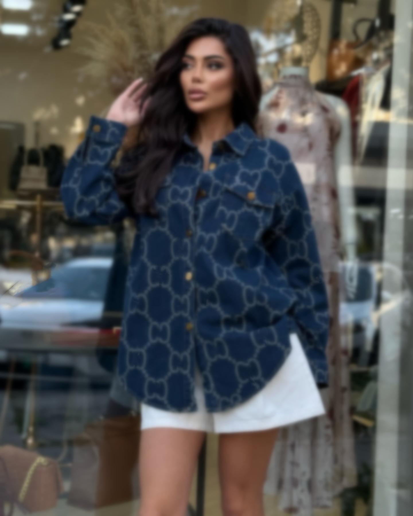 Women Vintage Loose Long Sleeve Print Cotton woman Jean Jackets Spring Fall Female Casual Blue Denim Jacket Coats Streetwear Outwear