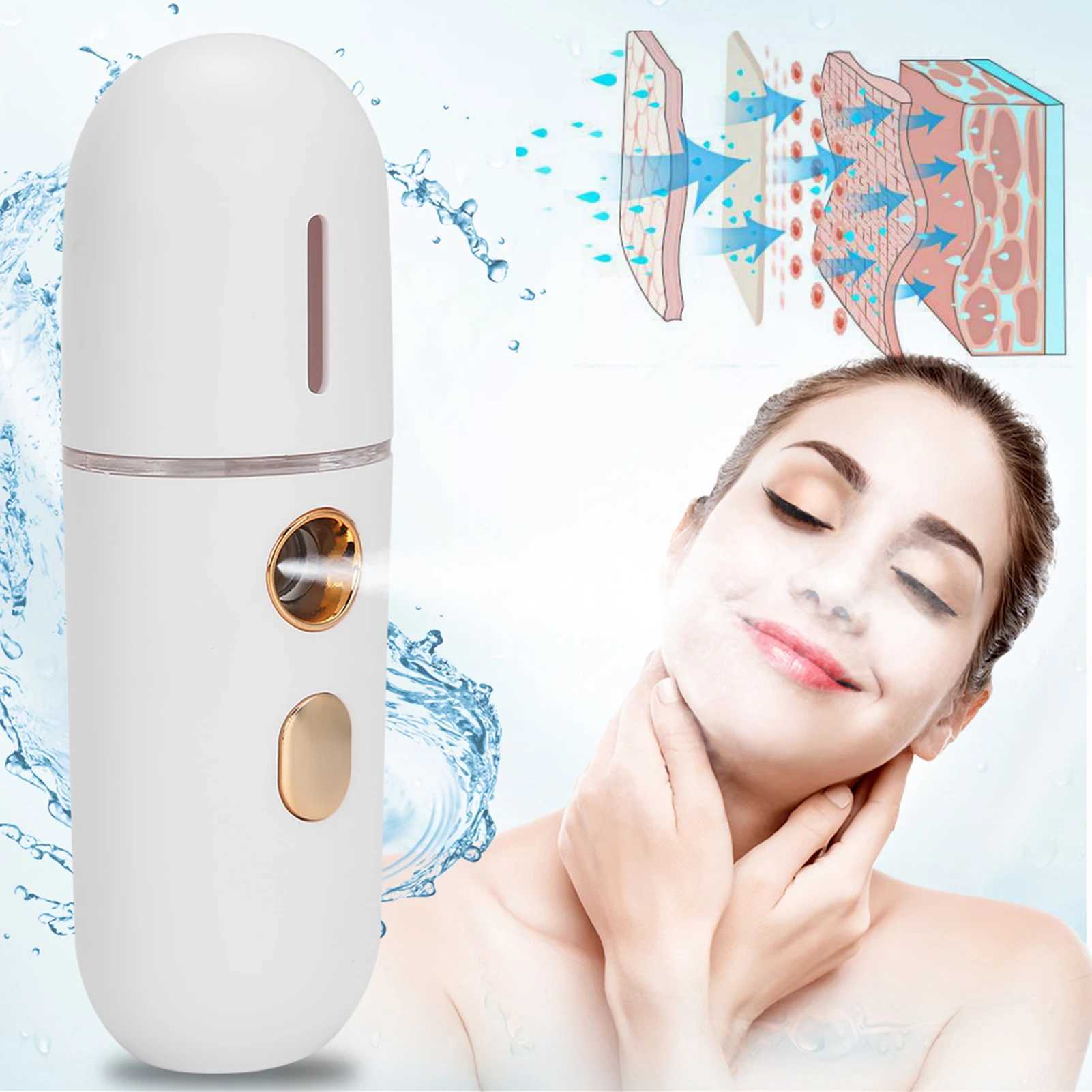Portable Humidifier Nano Mister Facial Steamer Device Beauty Spray Hydrating Apparatus Cold Spray Apparatus USB RechargeableXJ250607