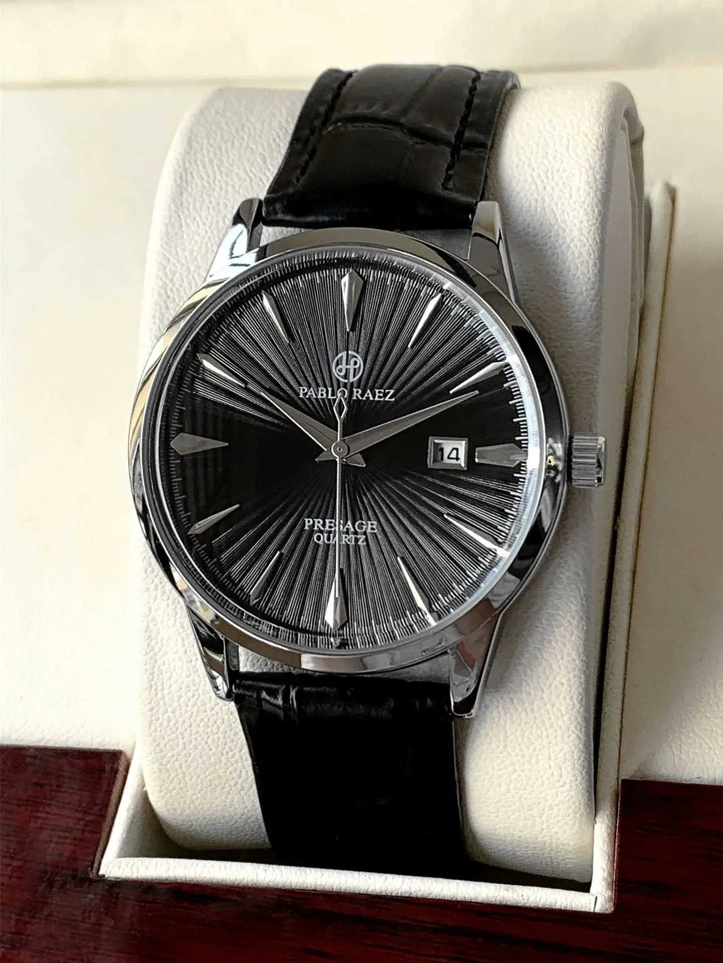 Top Brand Mens Watch Simple Business Waterproof Calendar Leather Strap Male Fashion Quartz Watches Gift Box Spare Battery Y250605