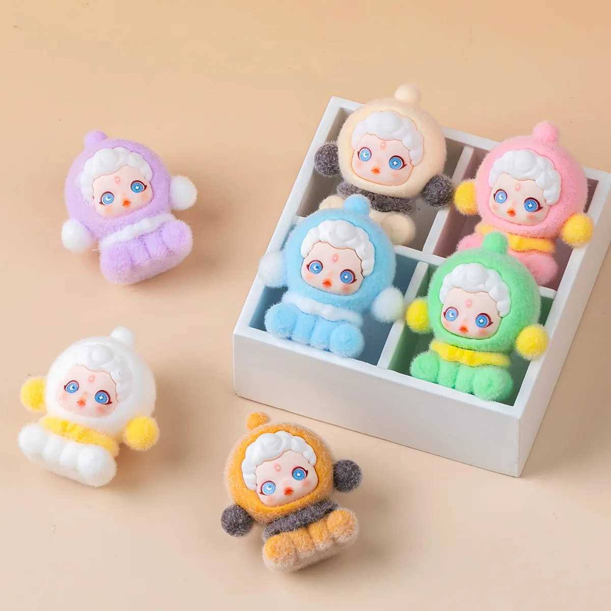 Creative Sp Sitting Girl Flocked Small Figure Making Cute DIY Accessory Able Office Desk Figure Making XJ250605