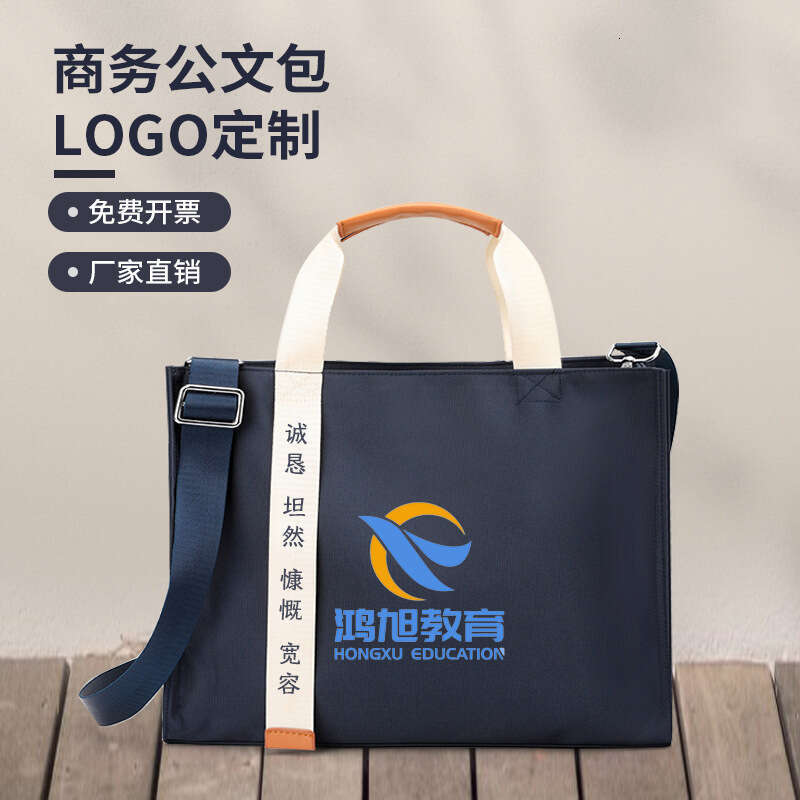 Oxford Briefcase Exhibition Canvas Large Capacity Crossbody Handbag Shopping Meeting Gift Bag