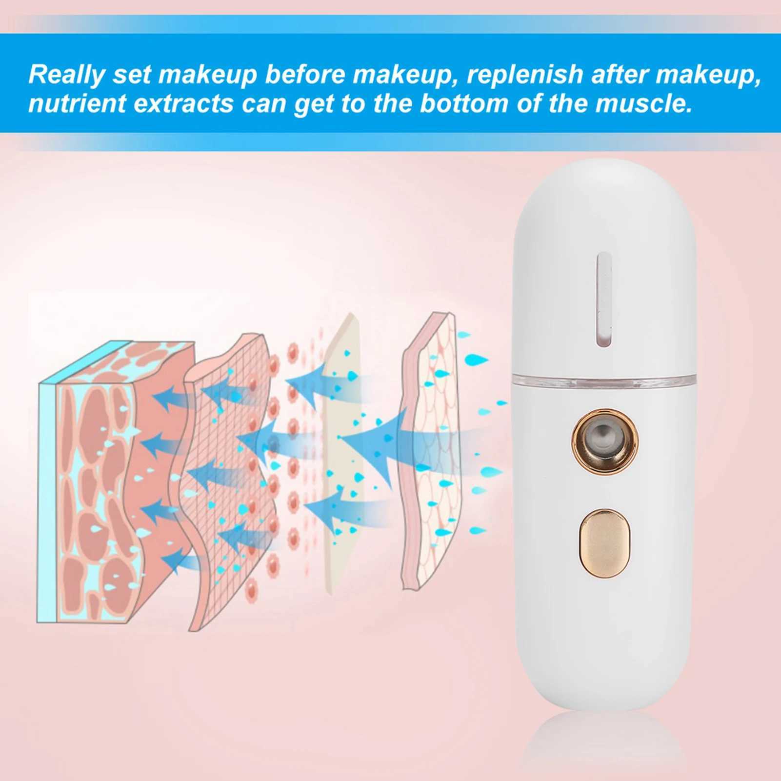 Portable Humidifier Nano Mister Facial Steamer Device Beauty Spray Hydrating Apparatus Cold Spray Apparatus USB RechargeableXJ250607
