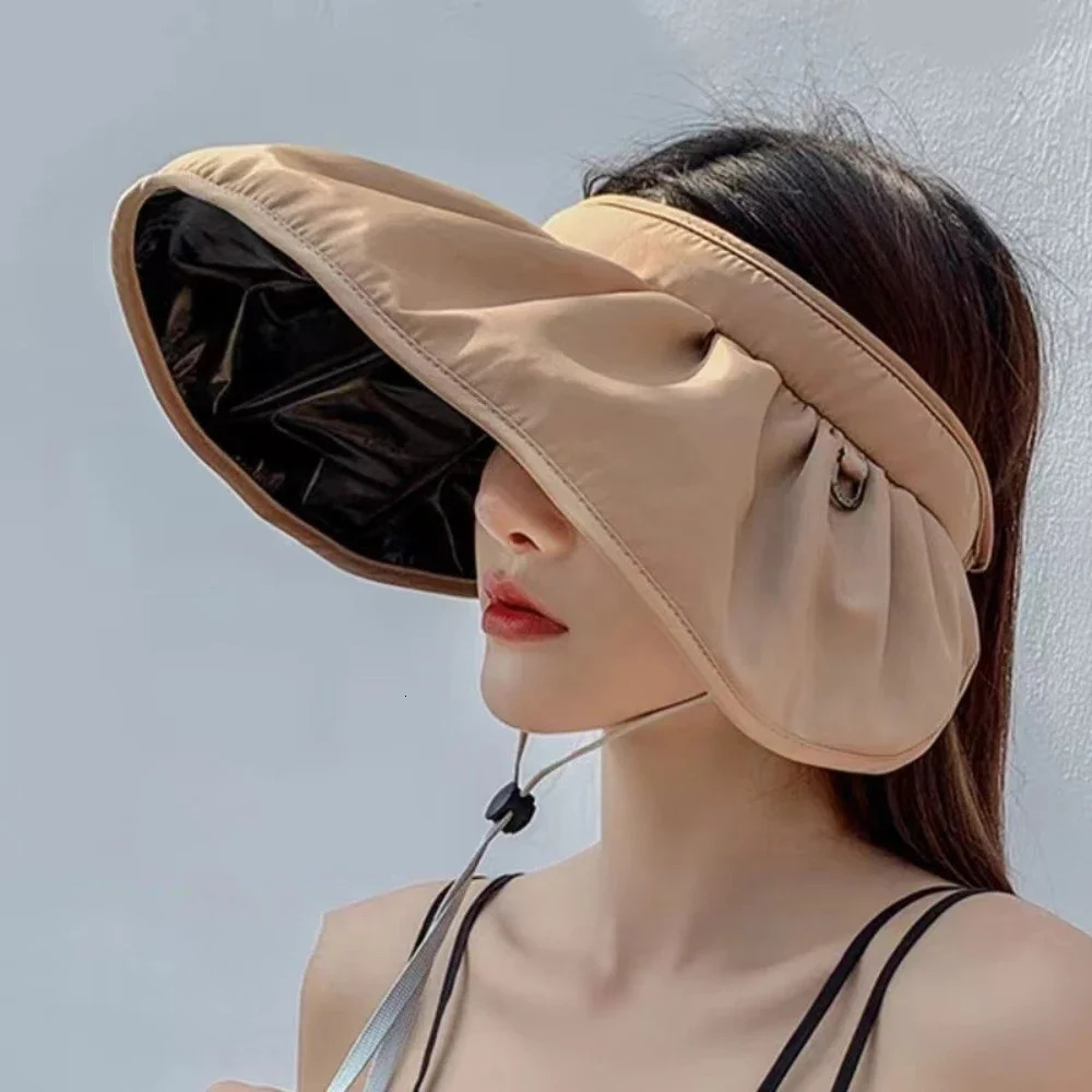 2025 Summer Travel Sunshade Sunblock Hat Large Eaves Anti-UV Temperament All Empty Top Hat Tidal Sun Hat Childrens Straw Hat 250603