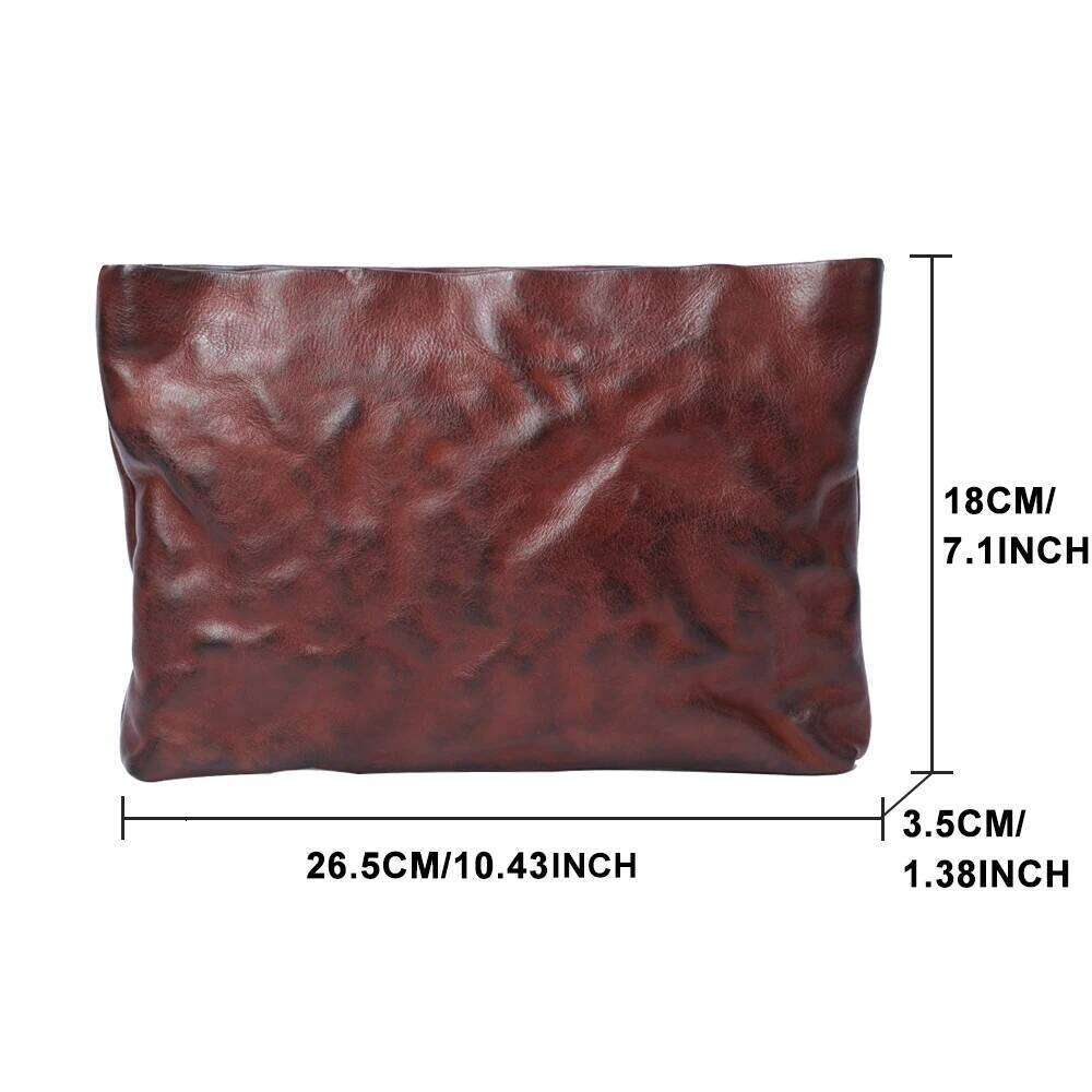 Genuine Men's Casual Shoulder Clutch Fashion Cowhide Chest Bag Vegetable-Tanned Leather Hand Coloring 2025/06/05