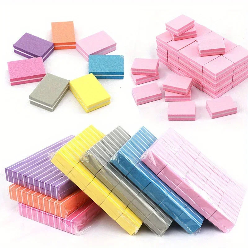 50/100Pcs Mini Buffing Sanding Files Block Pedicure Manicure Care Nail Art Buffer Polish Manicure Pedicure Nail File Tools 250605