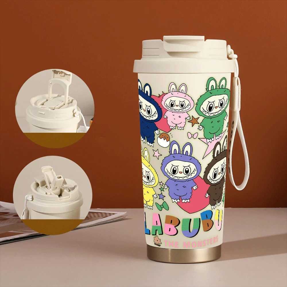 Labubu Periphery Portable Student Water Cup Leakproof Girls Water Bottle New Labubu Anime Supplies Car Labubu Birthday Gifts X2506055